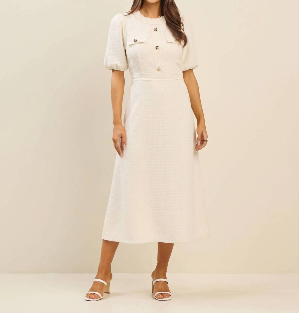 NEW ABLE jackie midi dress in cream